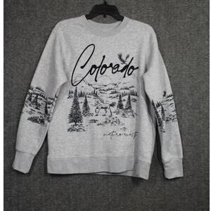 Colorado Sweatshirt Womens size medium Gray 3D Embroidered